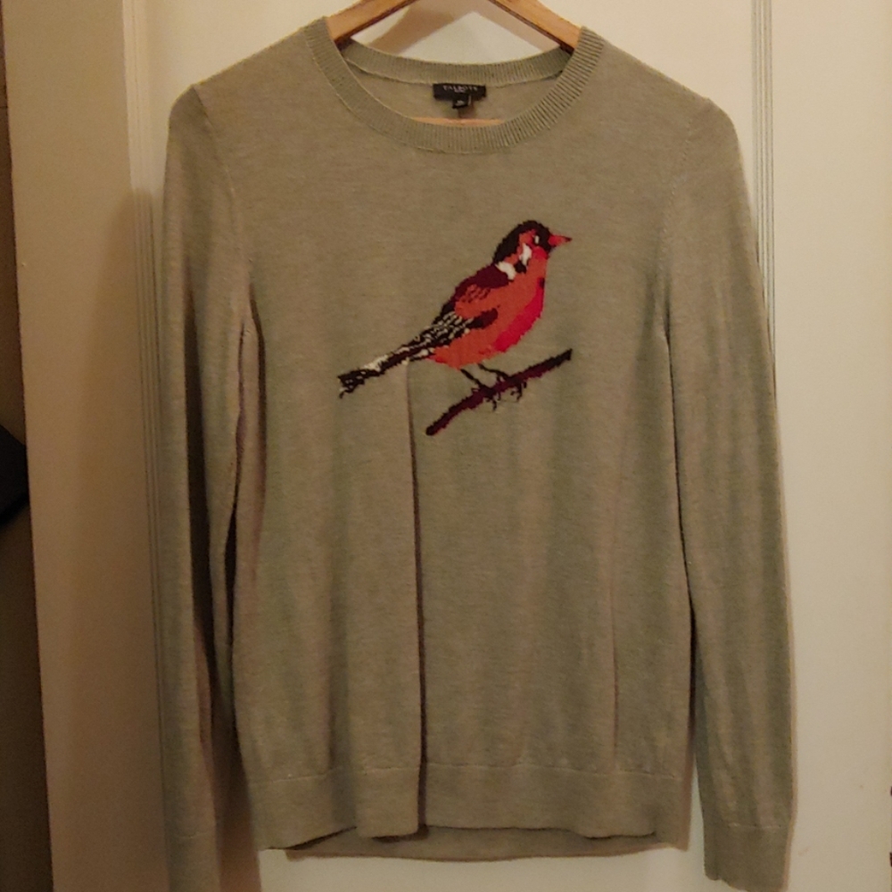 Talbots petites khaki green cardinal sweater
